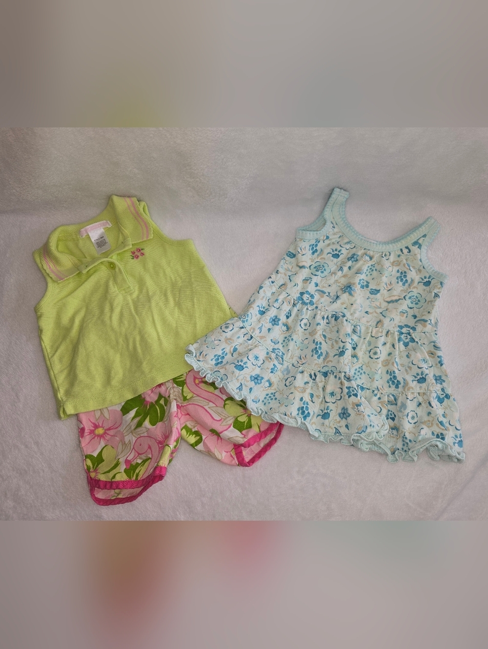 Janie & Jack 0-3 Months Baby Girl Lot, 2 Summer Outfits